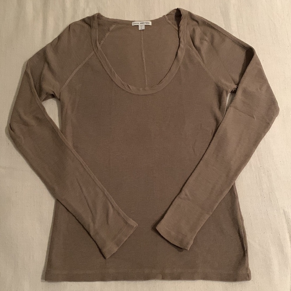 JAMES PERSE Beige/Olive ribbed thermal
